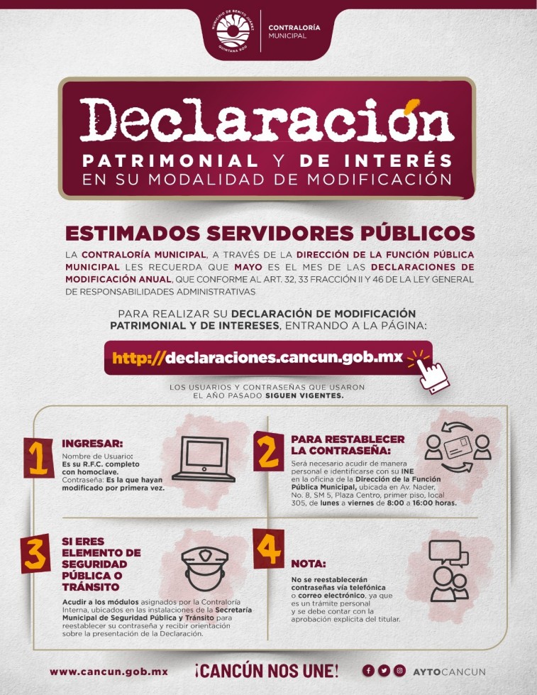 FACILITA CONTRALORÍA DE BJ PRESENTACIÓN DE DECLARACIÓN PATRIMONIAL A SERVIDORES PÚBLICOS
