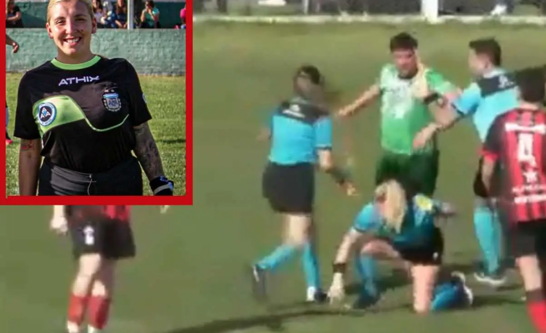 Futbolista argentino golpea a árbitra por la espalda