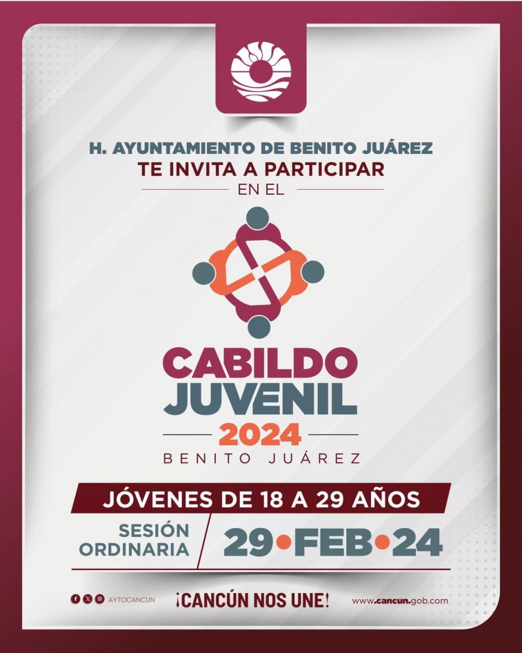 INVITA GOBIERNO DE BJ A PARTICIPAR EN EL CABILDO JUVENIL 2024